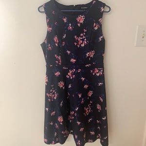 Navy blue floral dress size 8